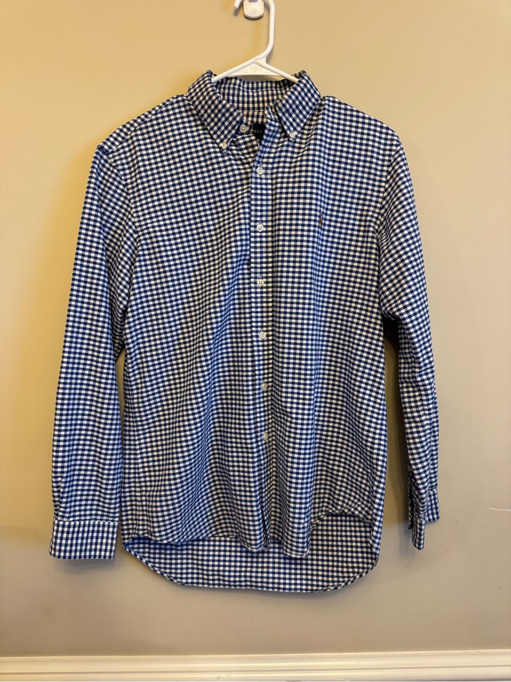 Ralph Lauren Navy and White Gingham Button-Down Shirt
